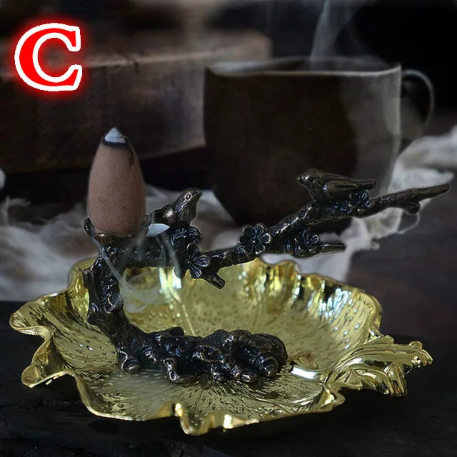 Lotus Backflow Incense Burner – Plum Branch Cone Holder Incense Burner Axl C