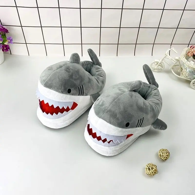 Shark Slippers for Women – Fluffy Faux Fur Indoor Slides Novelty Indoor Slippers Axl