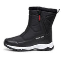 Men's Platform Snow Boots – Side Zipper Plush Lined Winter Men's Winter Boots Axl Black and white 46
