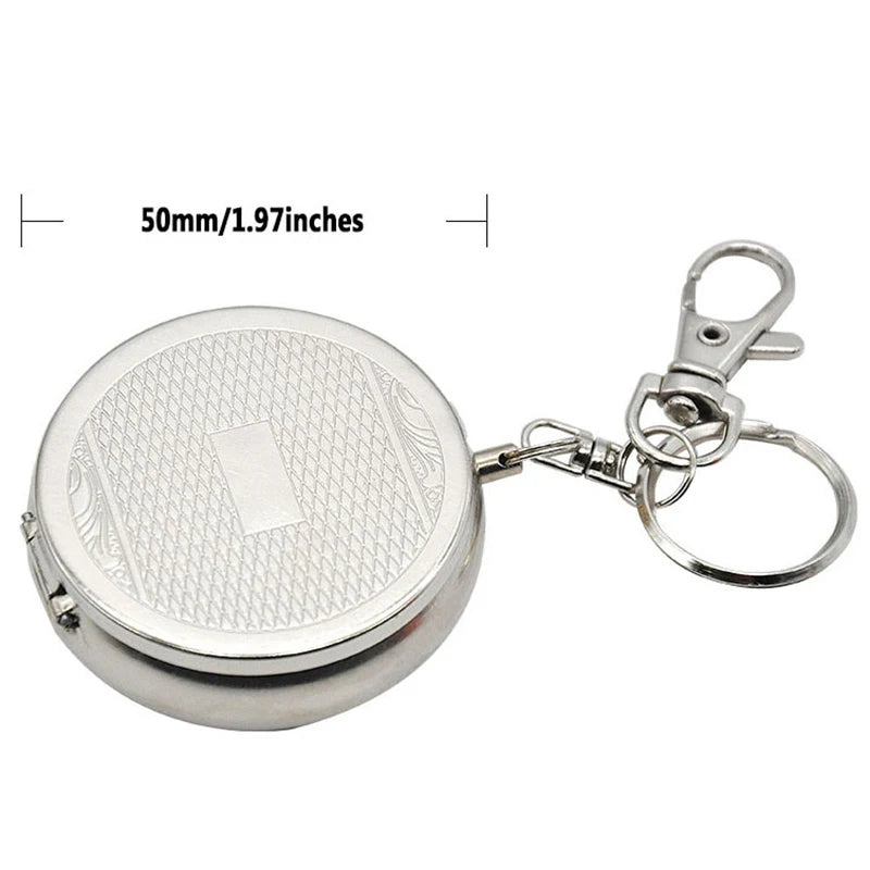 Portable Stainless Steel Pocket Ashtray with Keychain Pocket Ashtray Axl