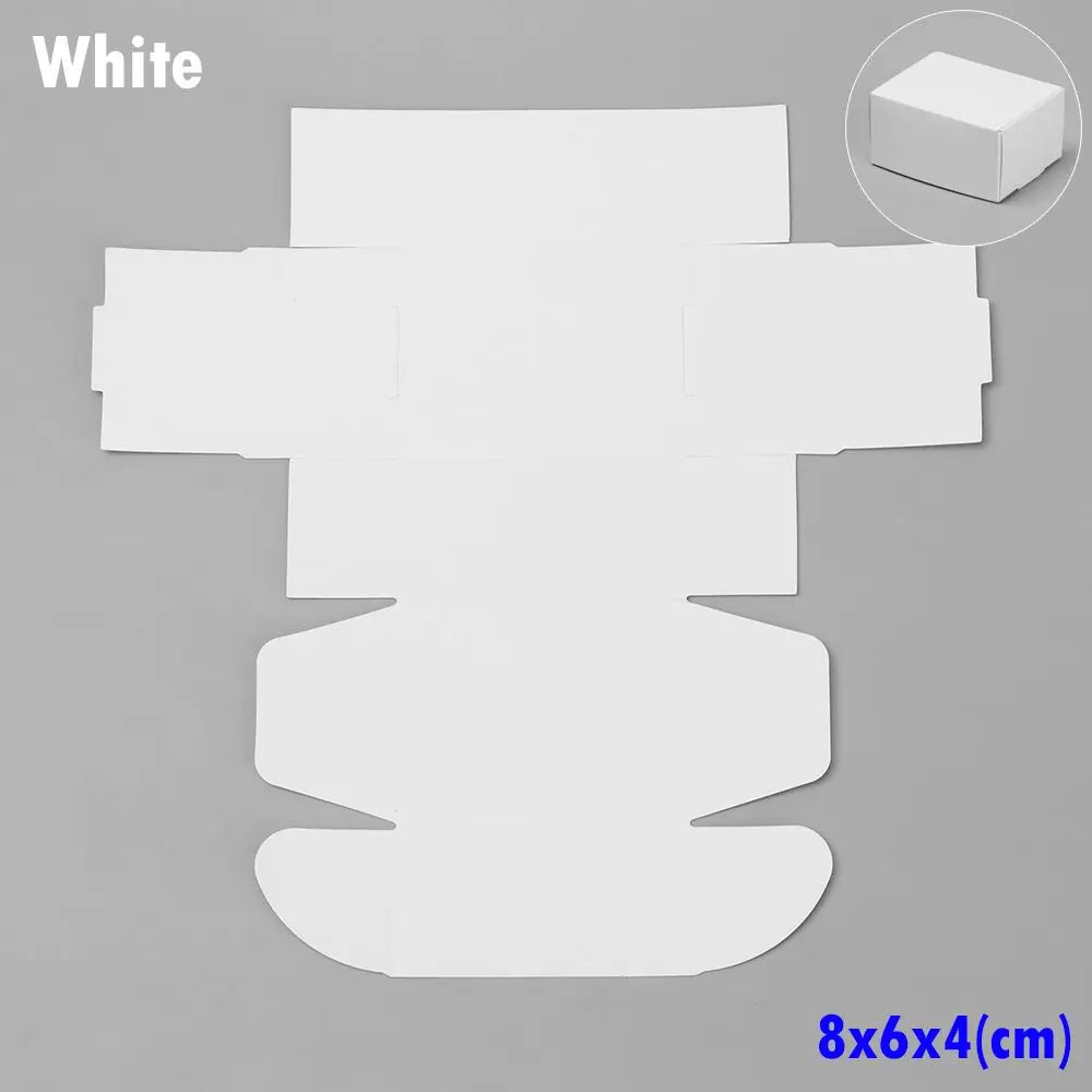 10-Pack Kraft Paper Gift Boxes – 9 Sizes Brown White Black Gift Packaging Boxes Axl white-8x6x4cm