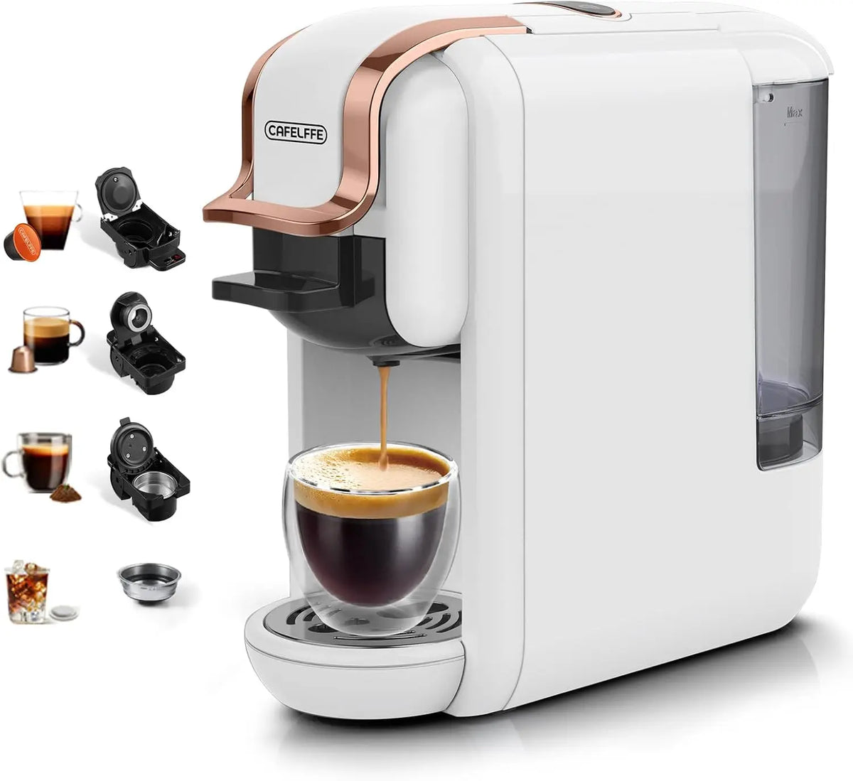 Cafelffe 4-in-1 Capsule Espresso Machine | Hot & Cold Brew Capsule Espresso Machine Axl White US United Arab Emirates