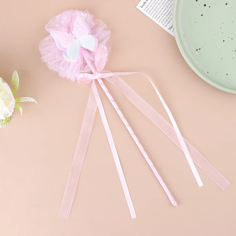 Butterfly Magic Fairy Wand – Glowing Princess Cosplay Toy Princess Fairy Wand Axl Pink