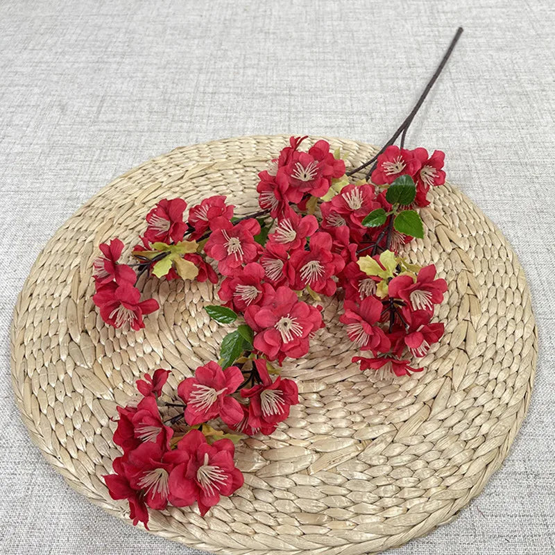 Silk Artificial Cherry Blossom Branch 67cm | Sakura Décor Artificial Flower Branch Axl Red