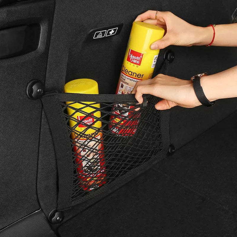 Car Trunk Mesh Organizer – Universal Seat Back Storage Net Car Trunk Organizer Axl