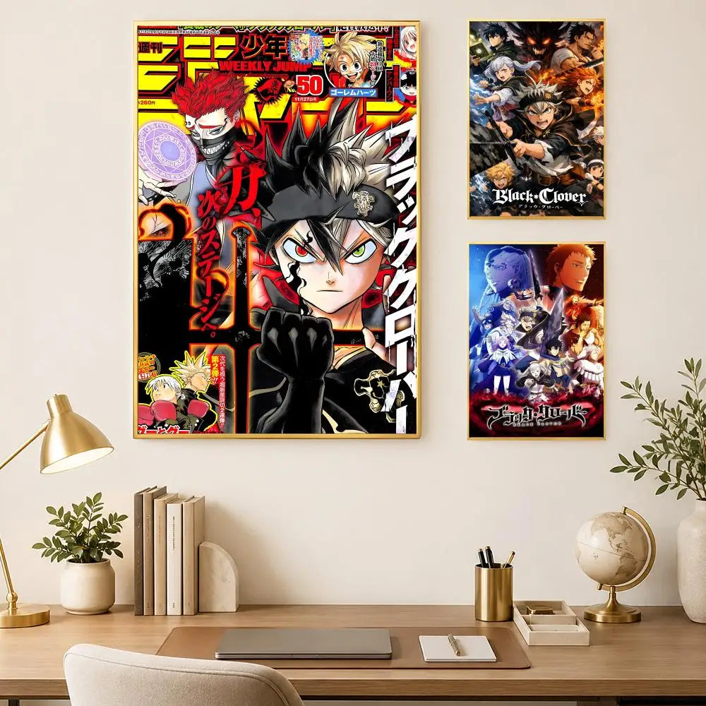 Anime Black Clover Self-Stick HD Wall Poster – Waterproof Decor Anime Wall Poster Axl