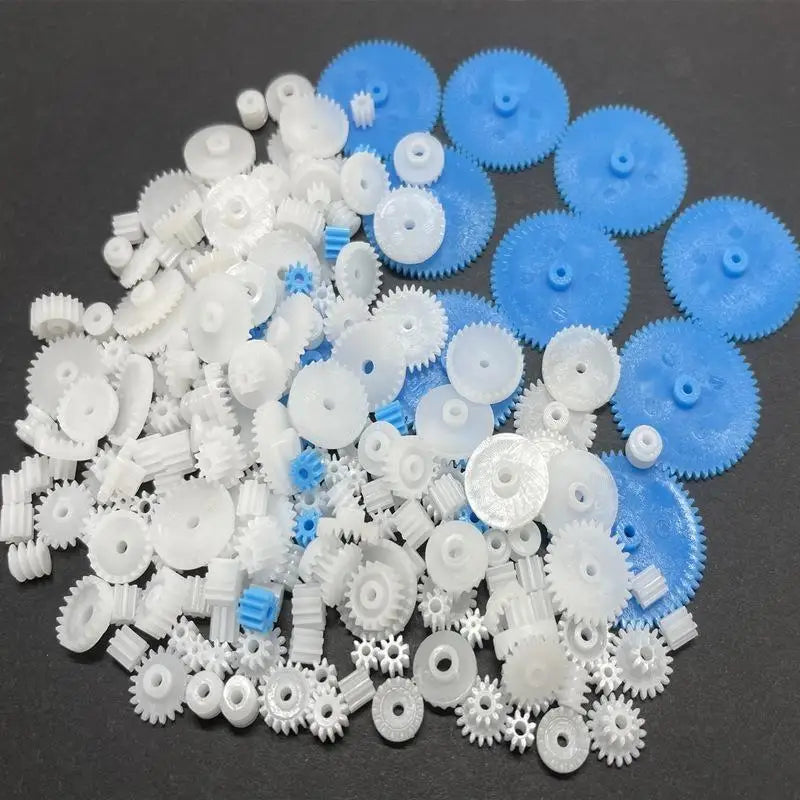 200PCS Mixed Plastic Gear Set – DIY Motor Transmission Kit Plastic Gear Set Axl