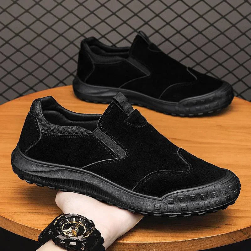 YBQJOO Retro Lightweight Slip-On Casual Shoes | Anti-Slip Casual Slip-On Shoes Axl Black 44