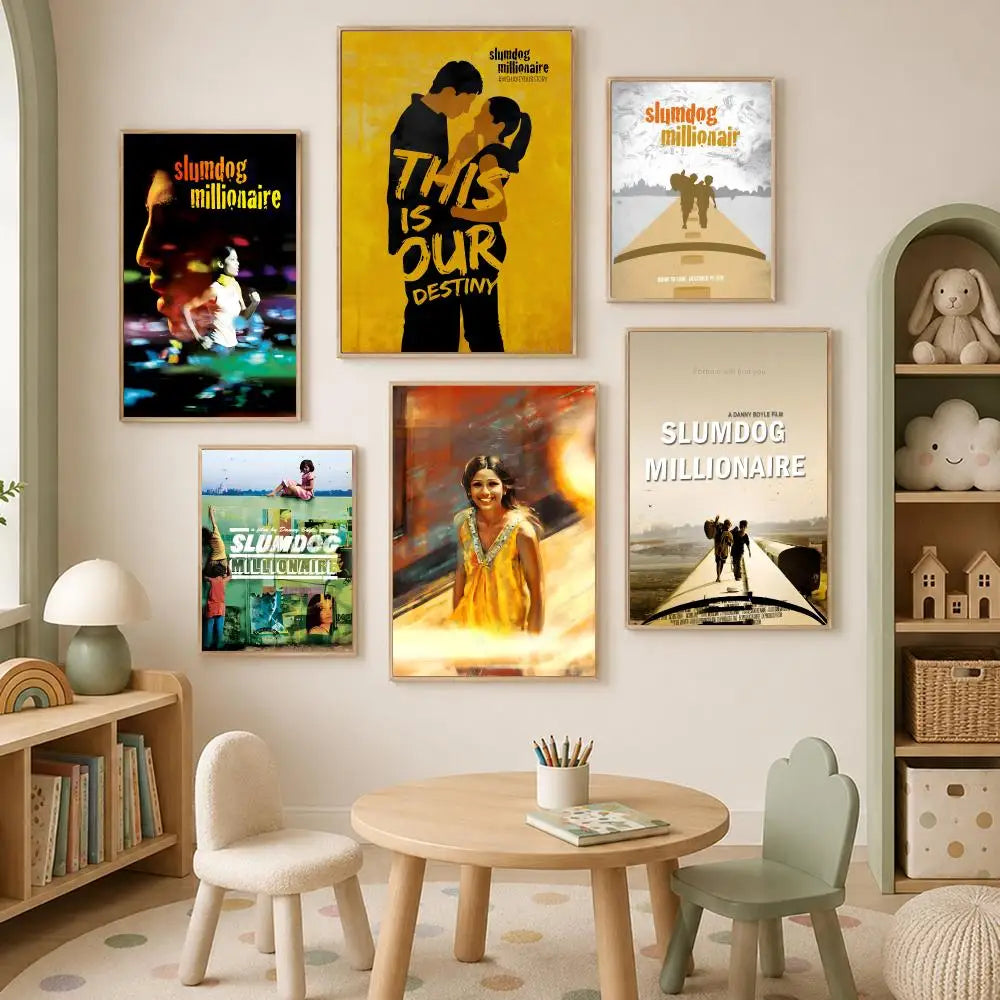 Slumdog Millionaire Movie Poster – Self-Stick HD PVC Wall Art Movie Wall Poster Axl