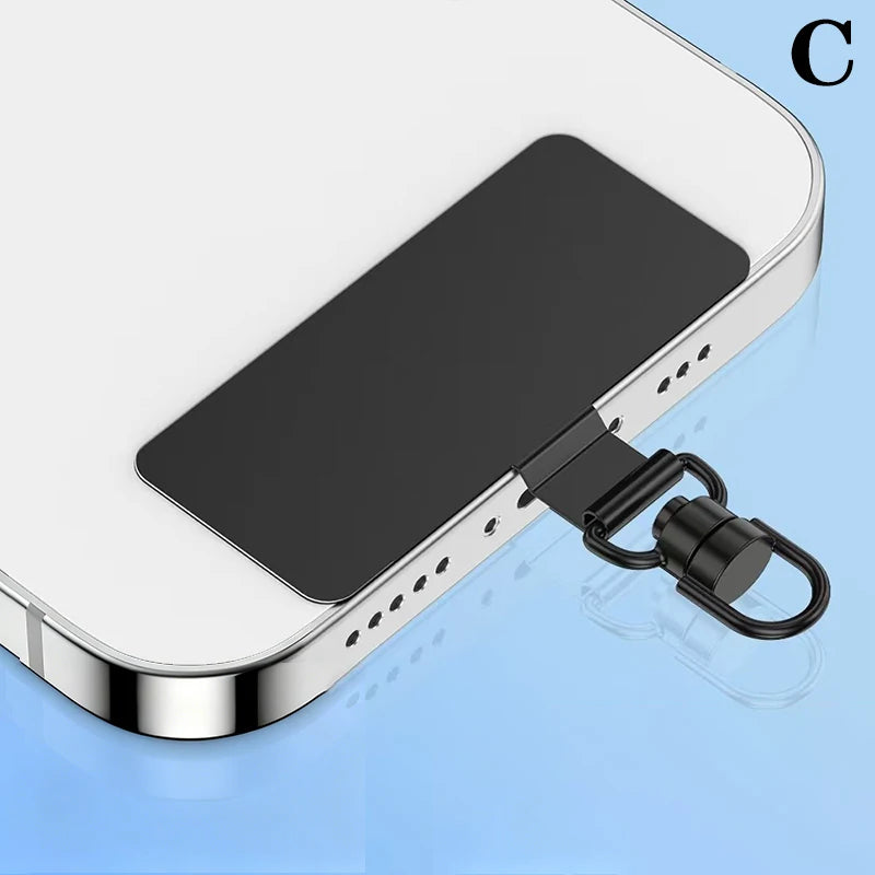 Steel Phone Lanyard Clip Patch – 360° Metal Strap Tab Phone Lanyard Clip Axl C Black