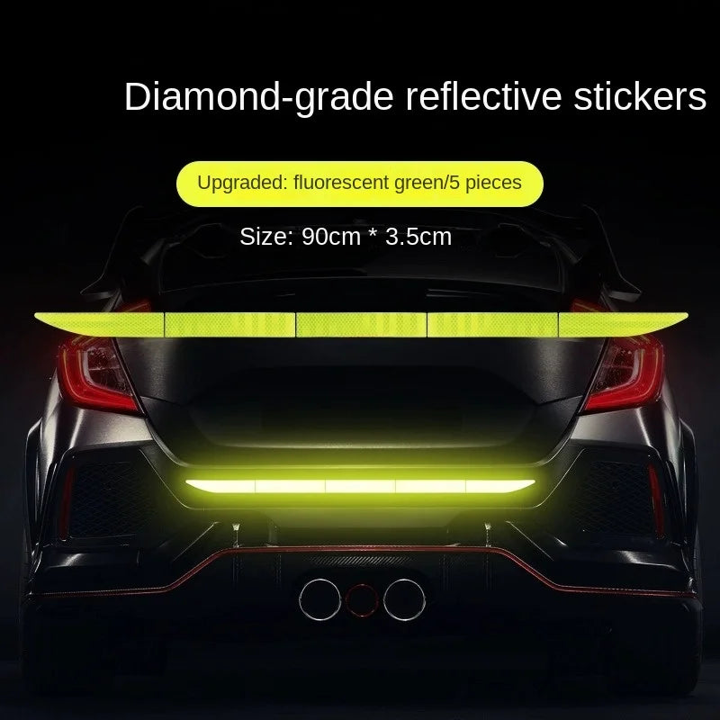 Reflective Warning Safety Tape Sticker for Car Trunk Reflective Safety Sticker Axl green