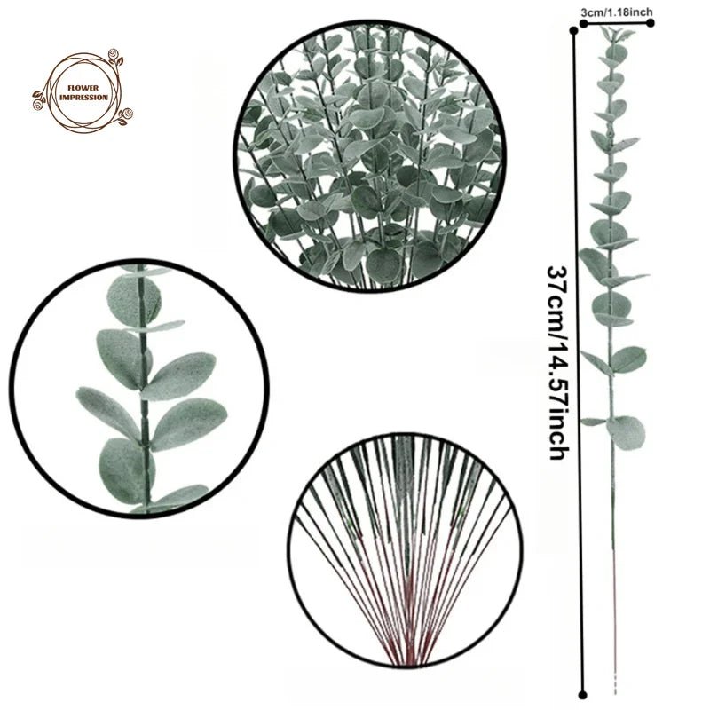 Artificial Eucalyptus Branches 5/10/20pc – Wedding & Home Décor Artificial Greenery Stems Axl