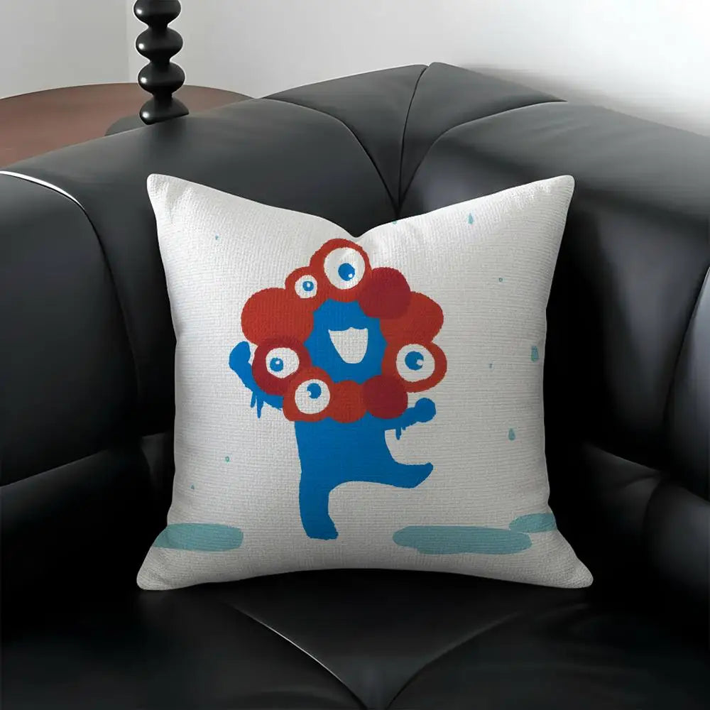 Myaku-Myaku Linen Cushion Cover – Cartoon Sofa Pillowcase Decorative Cushion Cover Axl