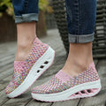 Women's Wedge Platform Sneakers – Breathable Slip-On Shoes Platform Wedge Sneakers Axl Pink 36