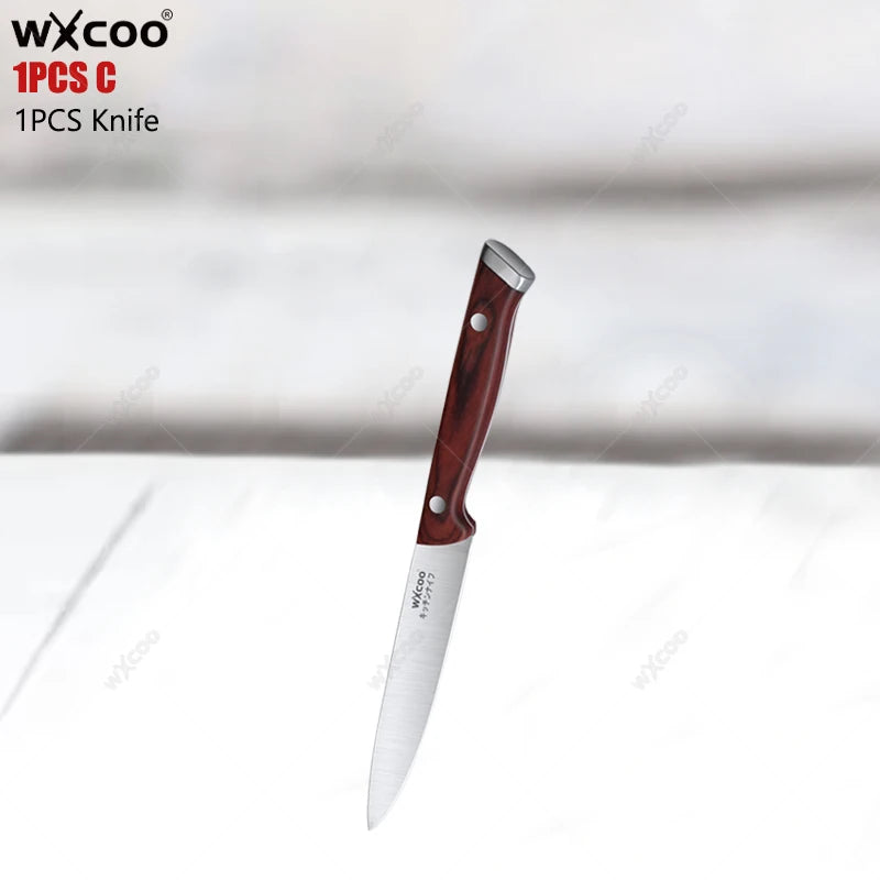 WXCOO Japanese Chef Knife Set – Sharp Stainless Steel Kitchen Chef Knife Set Axl Knife C