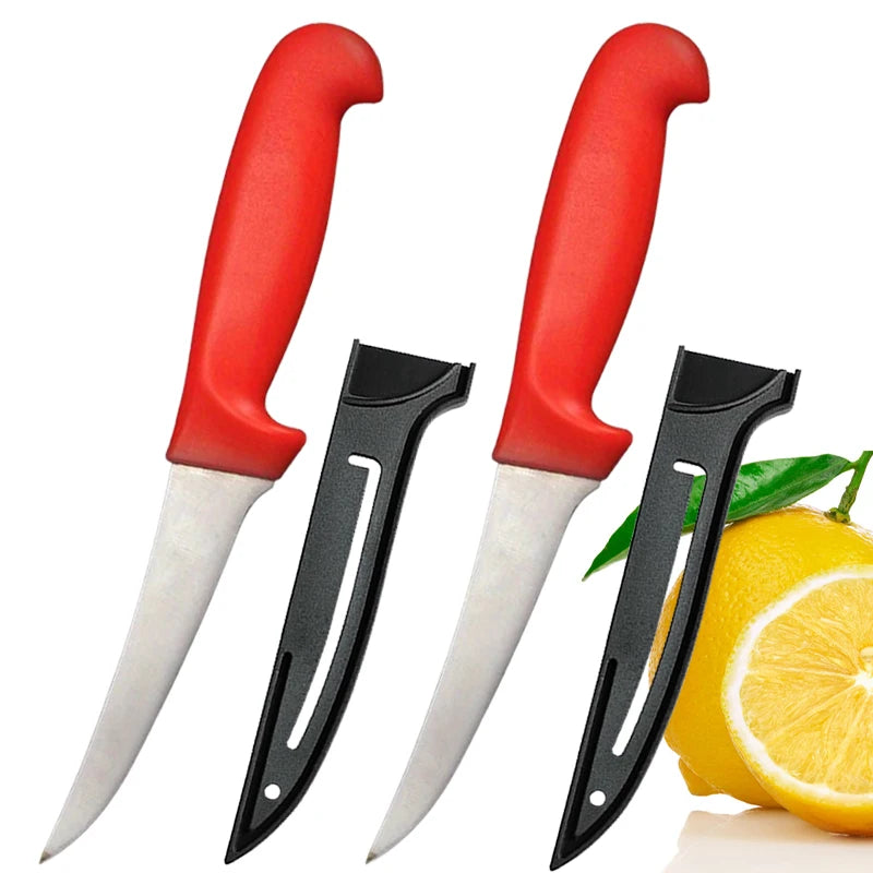 Stainless Steel Boning Knife – Meat Cleaver & Slicing Knife Boning Knife Axl 2pcs red