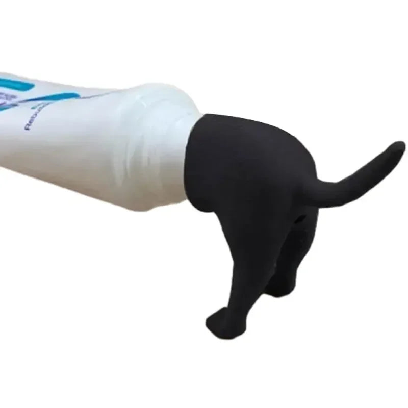 Funny Pooping Dog Butt Toothpaste Dispenser Topper for Kids Toothpaste Dispenser Axl Black
