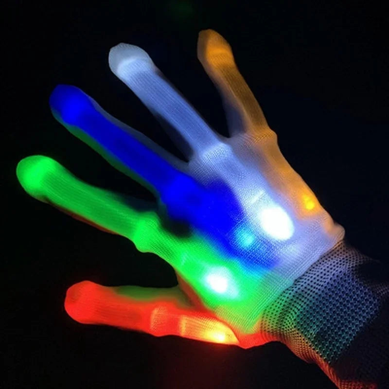 LED Light-Up Skull Gloves – Halloween Party Glow Gloves LED Party Gloves Axl