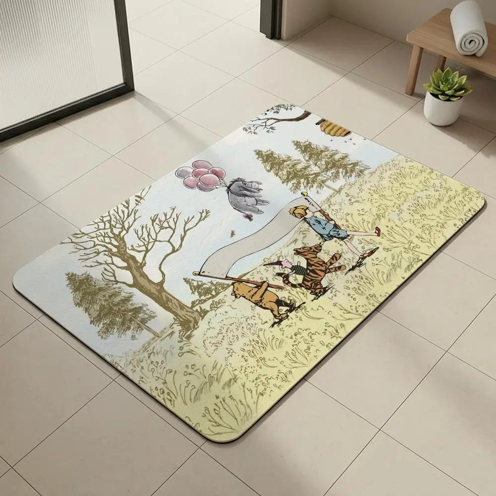 Peter Rabbit Diatomite Bath Mat – Quick Dry & Non-Slip Diatomite Bath Mat Axl White6 40x60cm