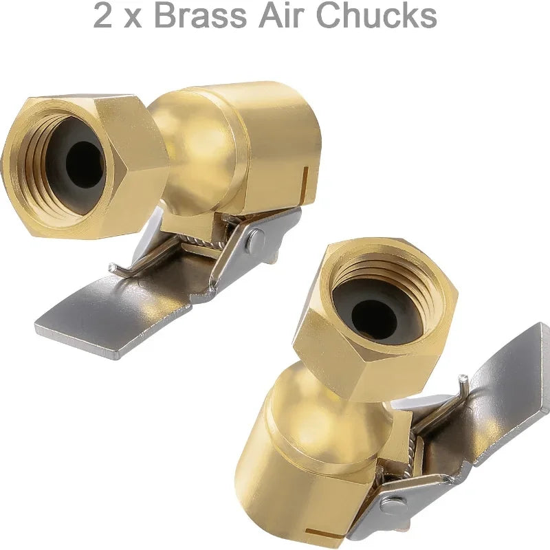 Lock-On Tire Chuck with Clip 2 Pack – Open Flow Yellow Tire Inflation Chuck Axl