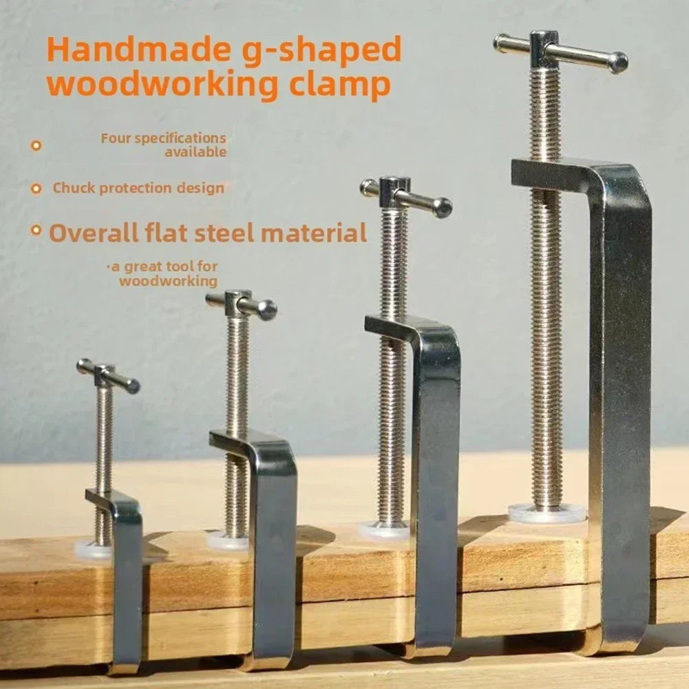 Heavy-Duty G-Clamp Deep Reach C Clamp – Wood & Metalworking Workshop Clamp Axl