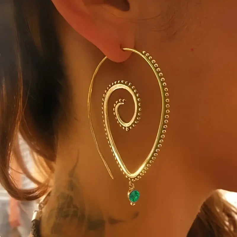 Huitan Bohemian Circle Dangle Earrings – Cubic Zirconia Women Dangle Earrings Axl