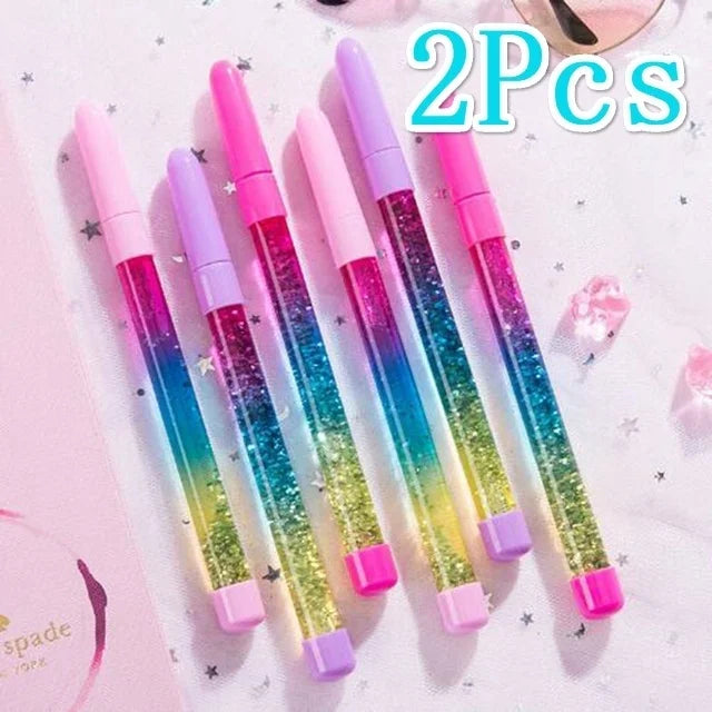 Glitter Liquid Quicksand Ballpoint Pens – 2-Pack Bling Set Novelty Ballpoint Pen Axl