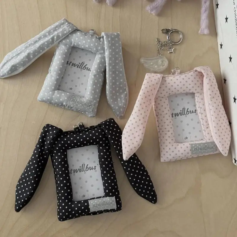 Y2K Rabbit Ears Kpop Photocard Holder Keychain | Bag Pendant Photocard Holder Keychain Axl