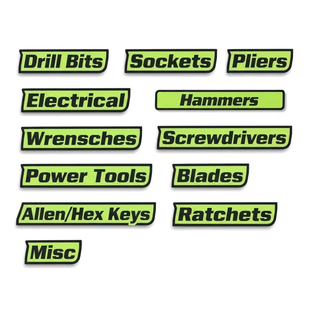 12-Piece Magnetic Toolbox Drawer Labels | 3D Bold Organizer Tool Organizer Labels Axl A