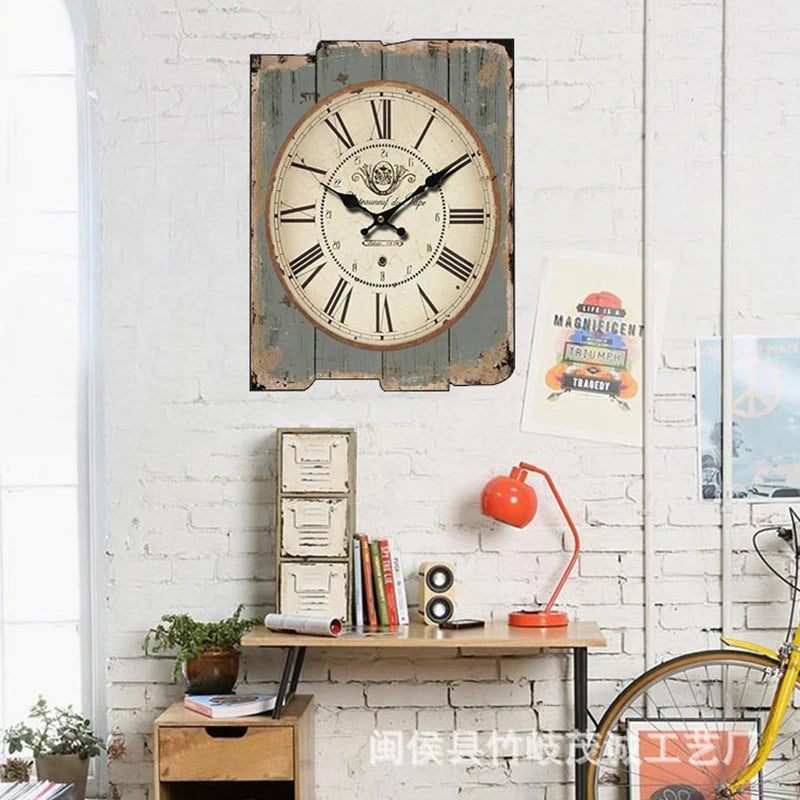 Large Retro Wood Wall Clock – Silent Vintage Shabby Chic 30.5cm Silent Wall Clock Axl