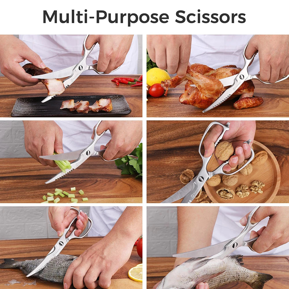 Sunnecko Heavy Duty Kitchen Shears | Stainless Steel Scissors Kitchen Shears Axl