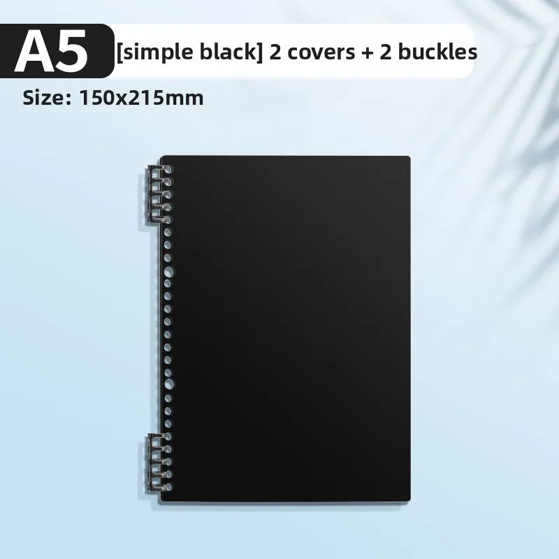 Transparent PP Loose-Leaf Binder Cover A4 A5 B5 – DIY Notebook Binder Cover Axl black-A5-1pcs