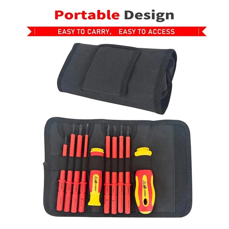 VDE 500V Insulated Screwdriver Kit – 10Pc Magnetic Blades & Case Insulated Screwdriver Kit Axl