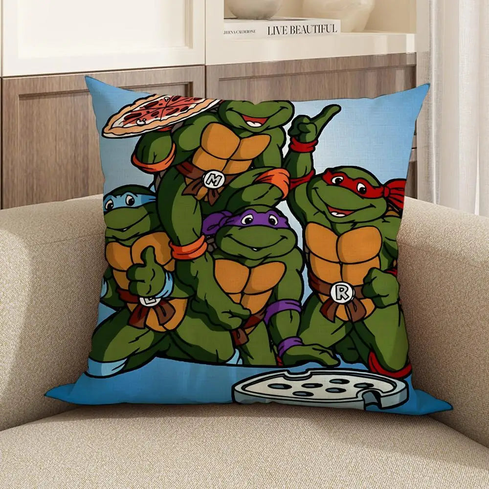 Ninja Turtles Linen Cushion Cover – Sofa, Bed & Chair Décor Decorative Cushion Cover Axl White8 40X40cm
