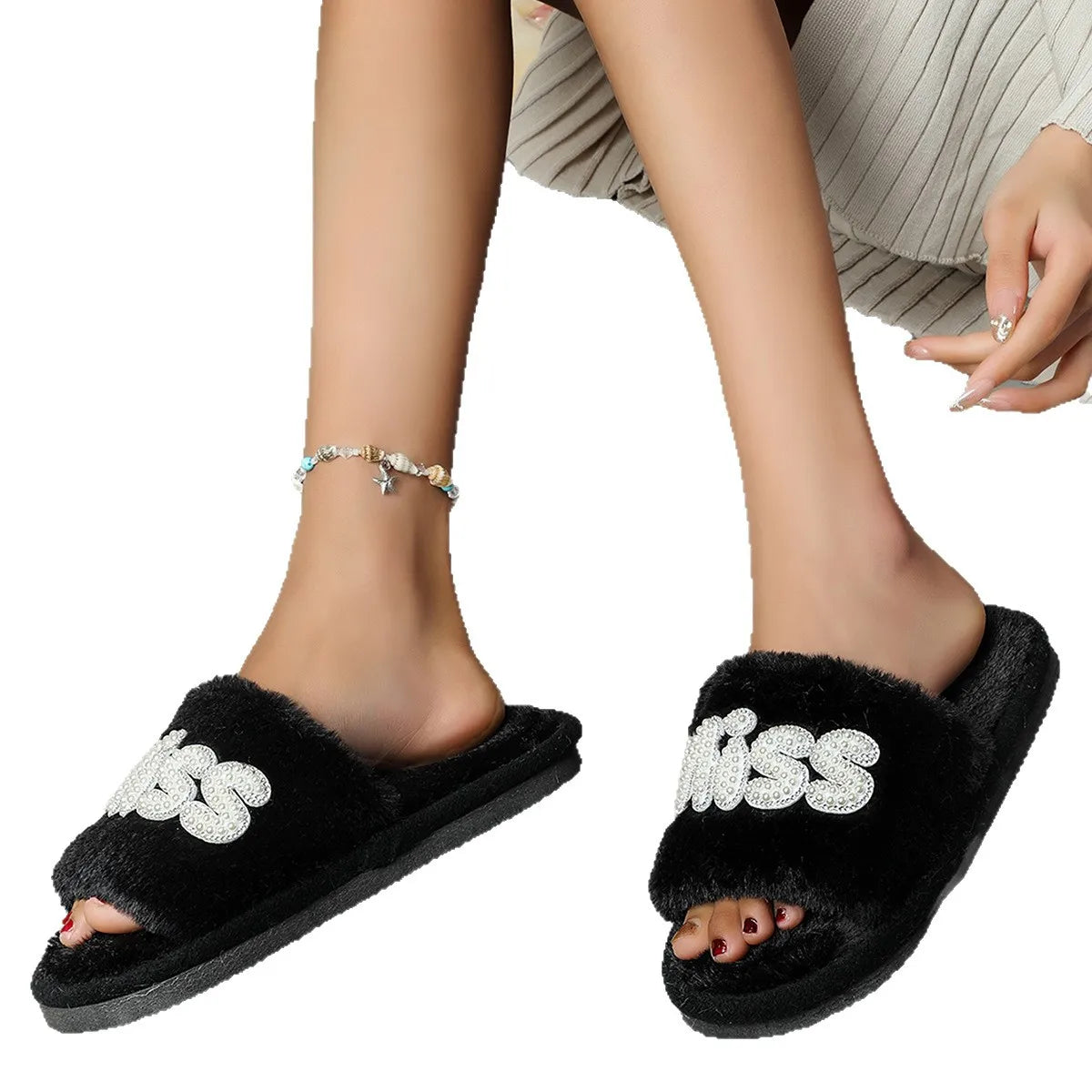 Women's Plush Fluffy Slippers – Warm Thick EVA Sole Women's Slippers Axl