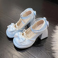 Sweet Lolita Mary Jane Platform Pumps – Chunky Bow Heels Platform Mary Jane Pumps Axl Sky Blue 40