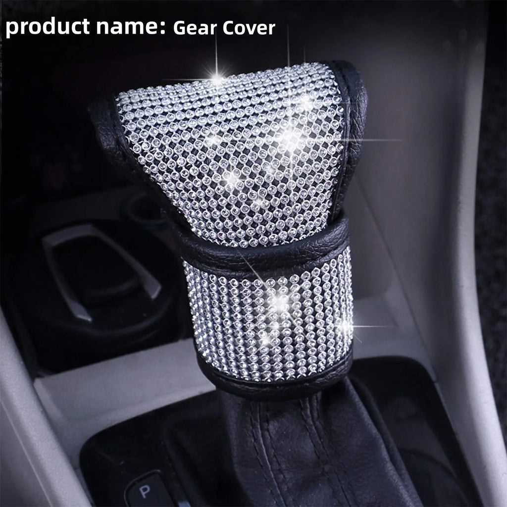 Bling Rhinestone Car Gear Shift Cover – Universal Fit Gear Shift Cover Axl white