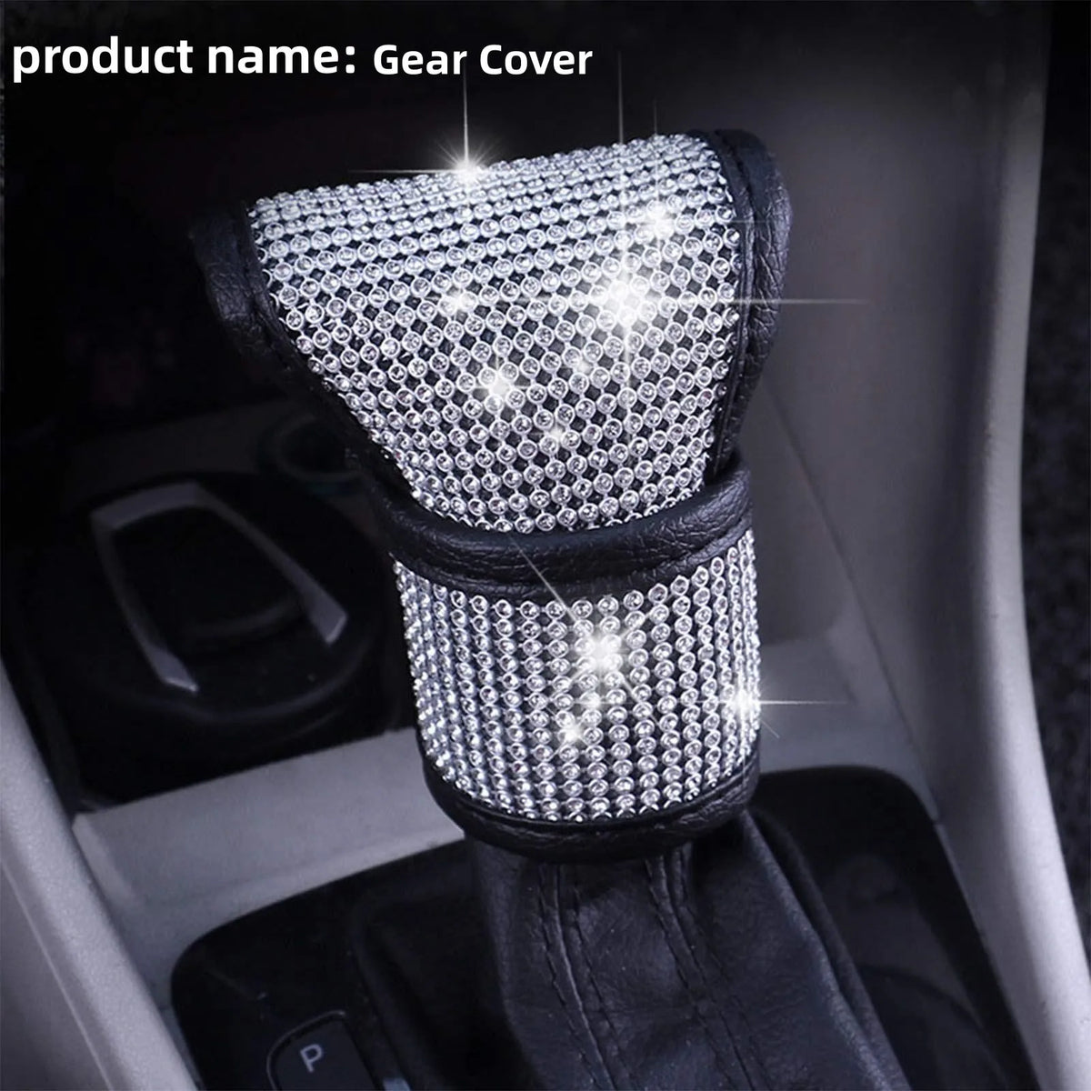 Bling Rhinestone Car Gear Shift Cover – Universal Fit Gear Shift Cover Axl white