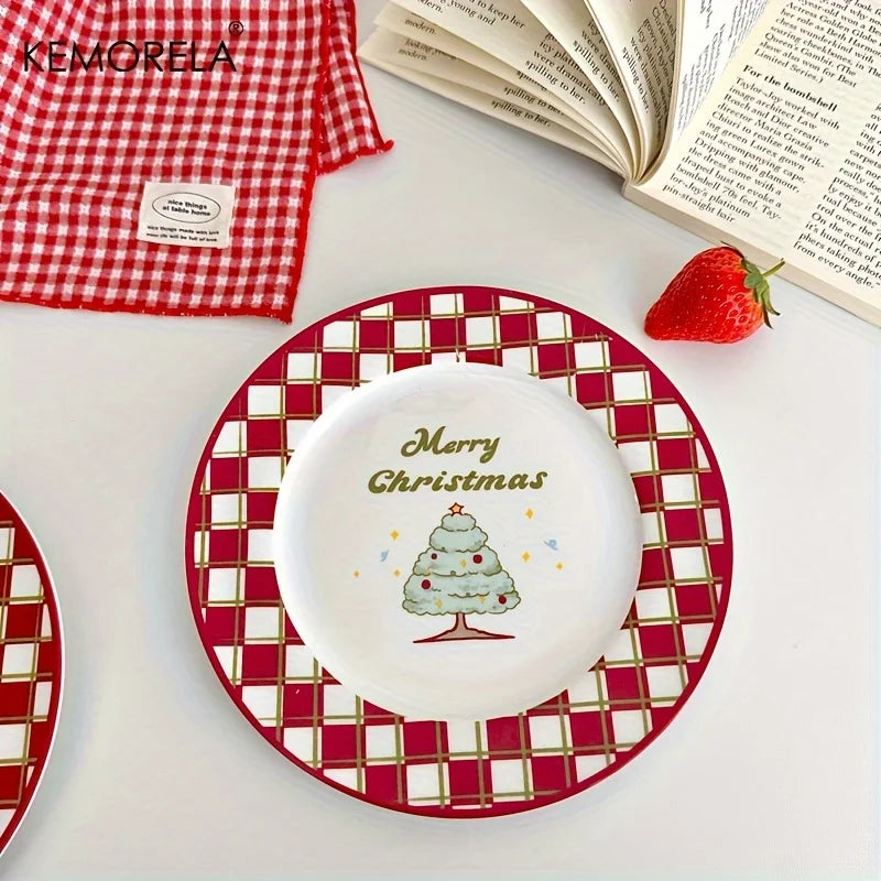 Christmas Ceramic Plate & Cups Set – Festive Serving Platter Ceramic Serving Set Axl