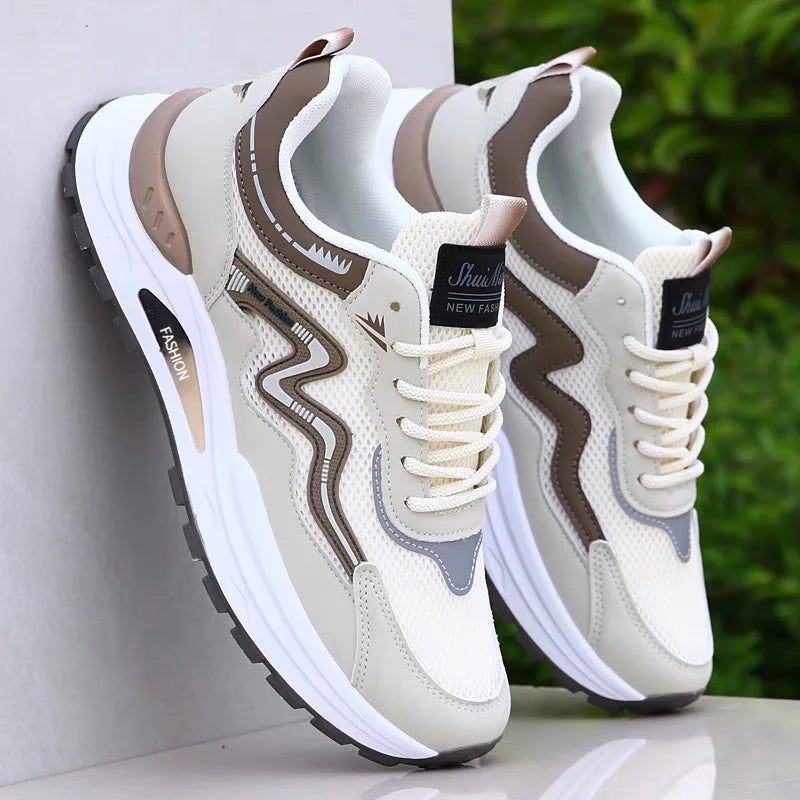 Men's Height Increasing Canvas Sneakers | Breathable Casual Shoes Men's Casual Sneakers Axl Beige 41