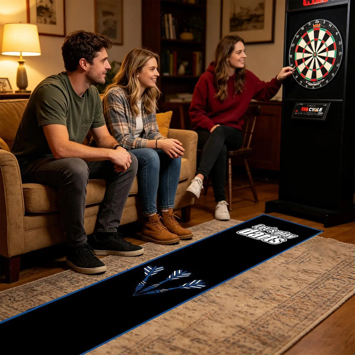 Non-Slip Dart Board Mat with Throw Line | Portable Floor Mat Dart Floor Mat Axl
