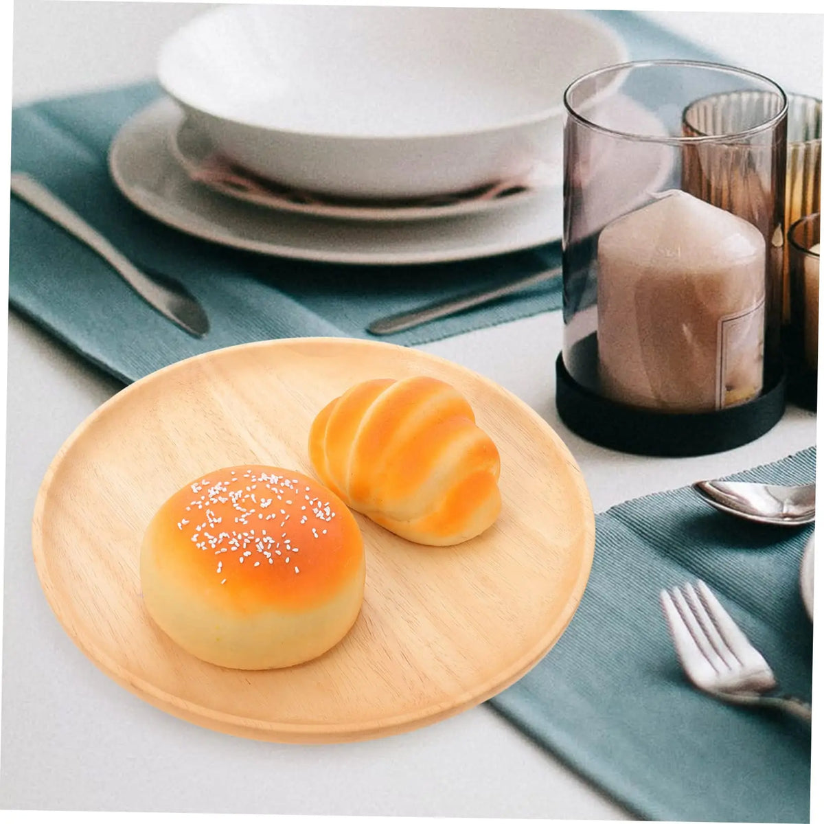 Round Beech Wood Serving Tray – Snack, Fruit & Dessert Plate Wood Serving Tray Axl