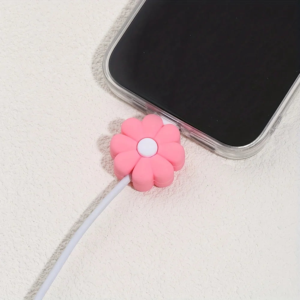 Silicone Flower Cable Protector 5/10 Pack – iPhone & USB-C Cable Protector Cover Axl