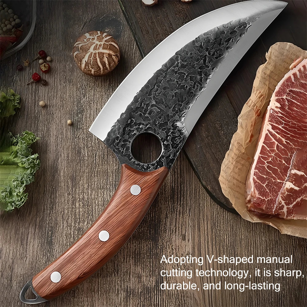 Professional Steel Boning Knife – Wooden Handle Kitchen Knife Kitchen Boning Knife Axl