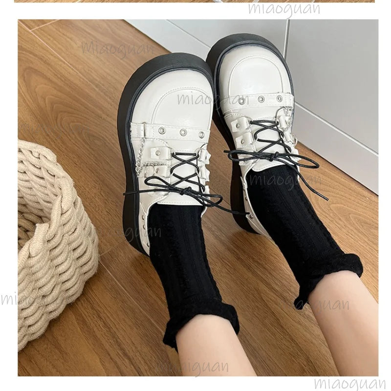 Japanese Lolita Chunky Platform Mary Jane Shoes 5CM Wedge Platform Mary Janes Axl