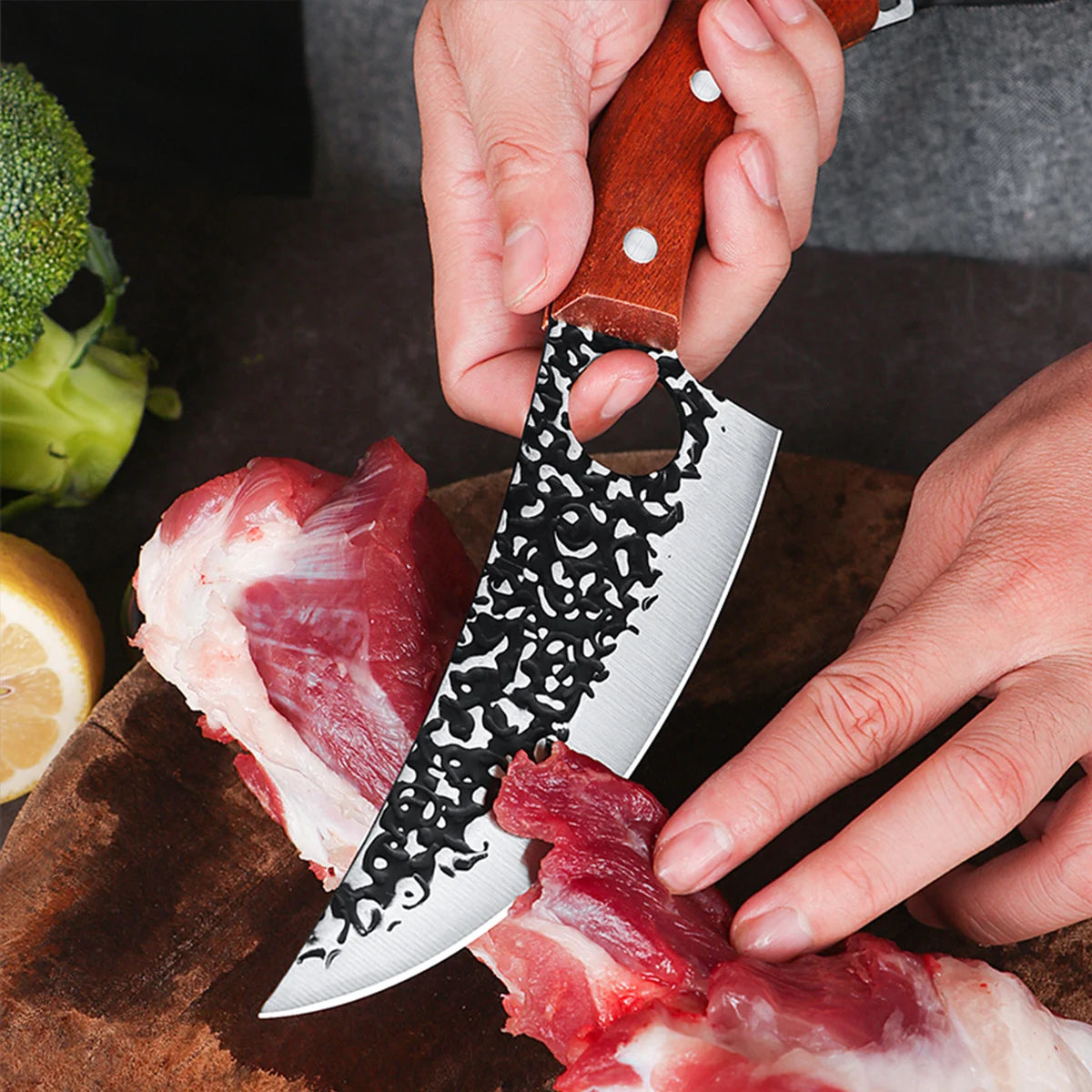SHENJIU Forged Stainless Steel Chef Boning Knife – 14cm Blade Kitchen Chef Knife Axl