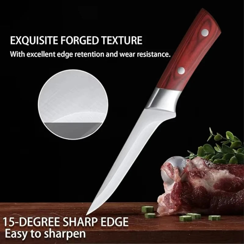 5.9" Hand Forged Boning & Fillet Knife – Stainless Steel Boning Fillet Knife Axl