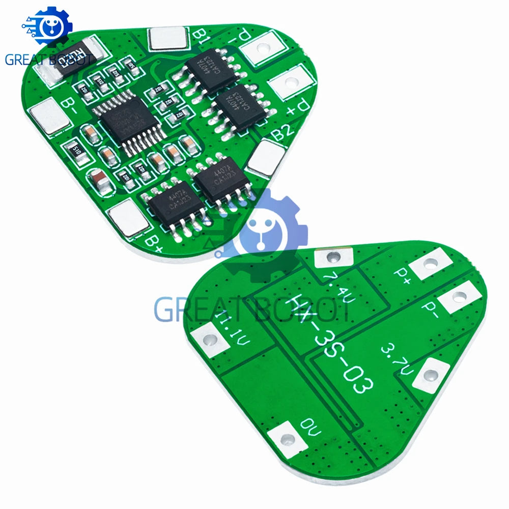 3S 12V 18650 Li-ion BMS Protection Board 8A – 3-Cell PCM Battery Protection Board Axl