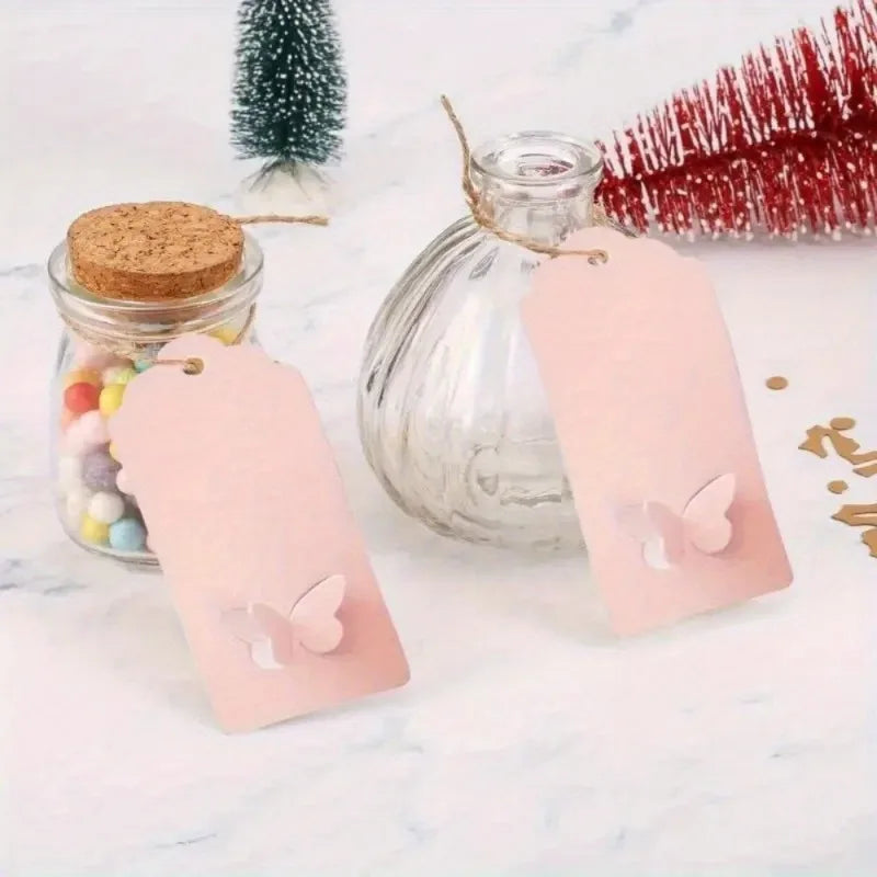 100 Pcs Butterfly Hollow Hang Tags – Wavy Edge Gift Wrap Tags Paper Gift Tags Axl