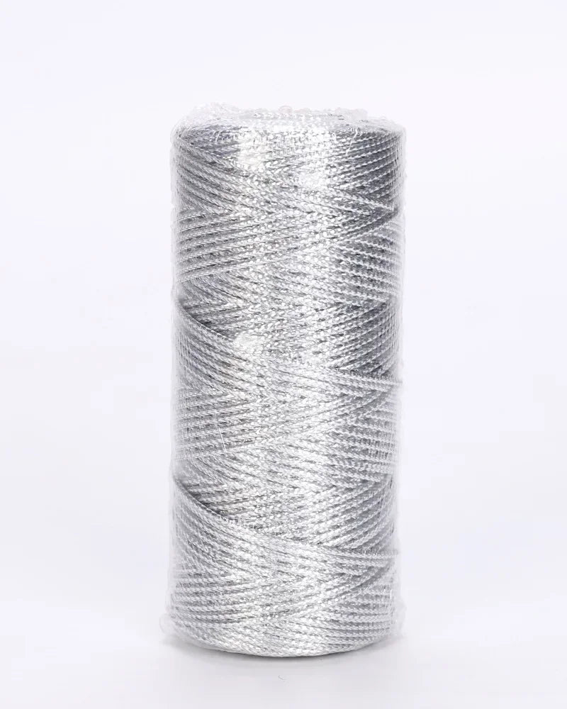 1.5mm Gold & Silver Metallic Macrame Cord – 100M Craft Rope Metallic Craft Cord Axl A silver